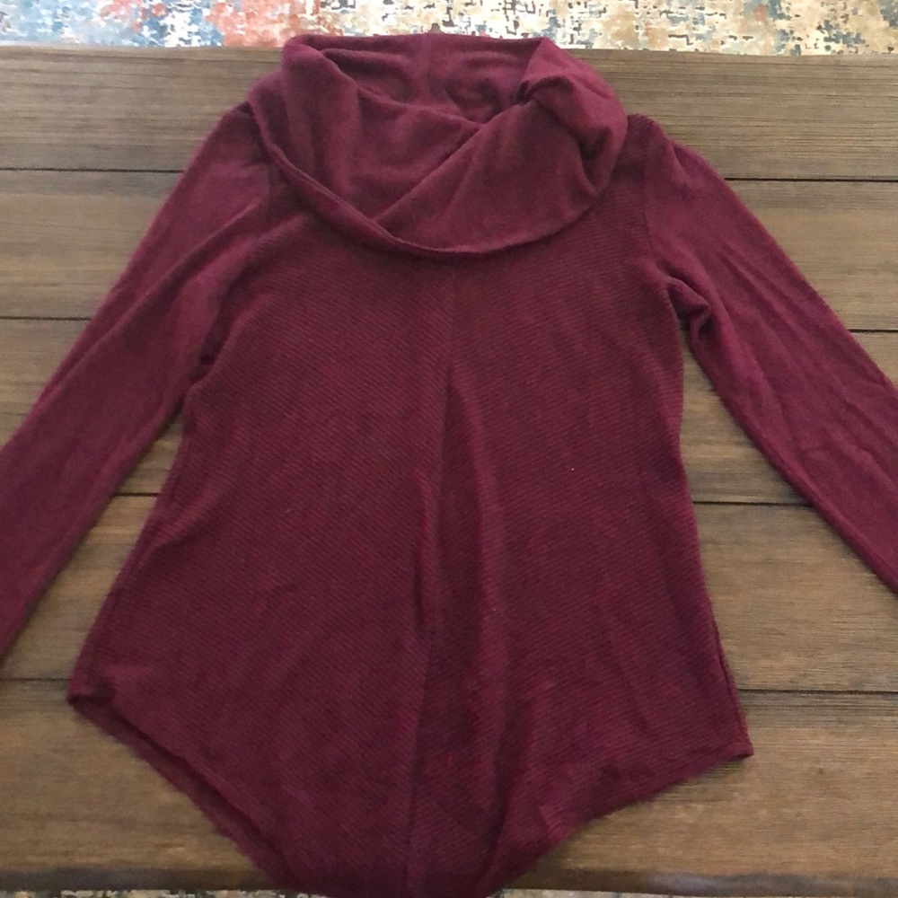 Maroon Swoop Neck Sweater